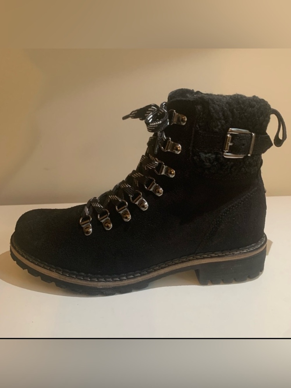 Womens Pajar waterproof suede winter booties, black, side zipper, NWOB, 7.5M